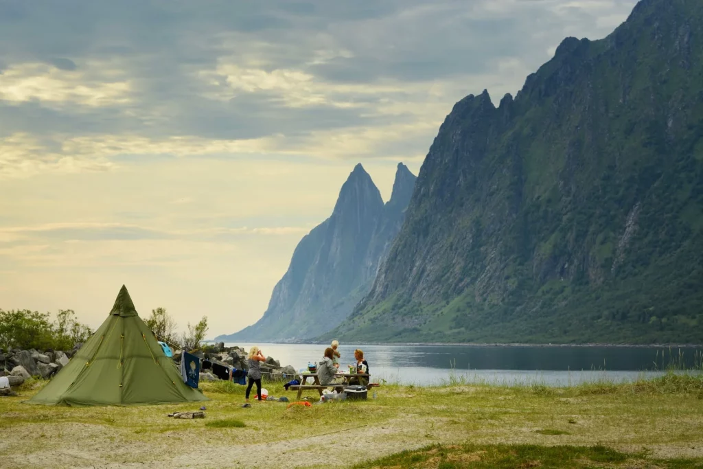 mountain camping scenery